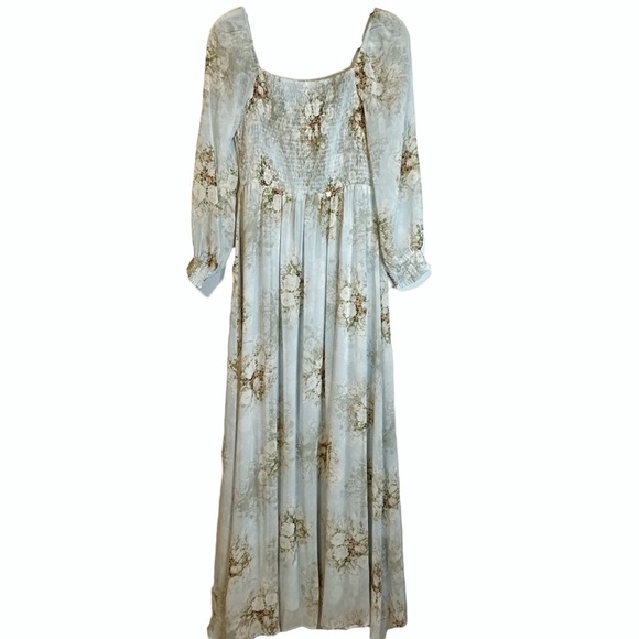 Baltic Born Giselle‎ Maxi Dress Vintage Blue Floral GIS-DR-42592 NWT Large - Picture 7 of 15